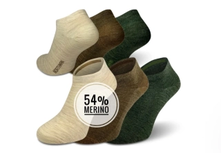 Summer 54% Merino 3-pack hnědá - nízké letní ponožky