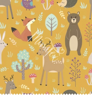 Úplet zvířátka na hořčicové 200g/m2