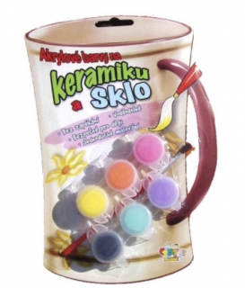 Akrylové barvy na keramiku, sklo a kameny - 6barev
