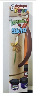 Sada 6 akrylových barev na keramiku a sklo