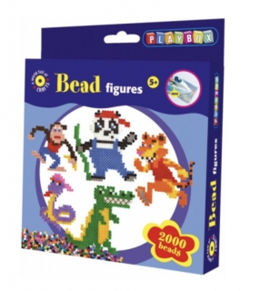 Zažehlovací korálky- Zvířátka z Džungle - 2000 ks korálků, 1 ks tvarované destičky