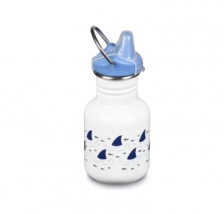 Dětská nerezová lahev Klean Kanteen Kid Classic w/Kid Sippy Cap - sharks 355 ml