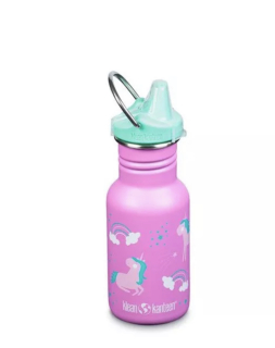 Dětská nerezová lahev Klean Kanteen Kid Classic w/Kid Sippy Cap - UNICORNS 355 ml