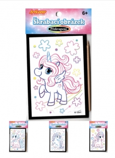 Škrabací obrázky - překvapení - Jednorožci