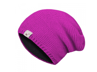 DĚTSKÁ ČEPICE PLETENÁ, FUCHSIOVÁ