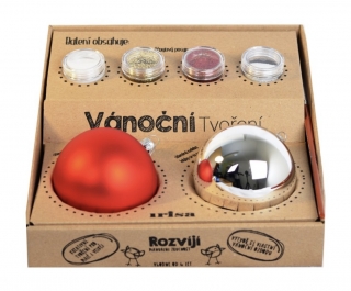 Ozdoby Vánoce diy sada - stříbrná/ červená