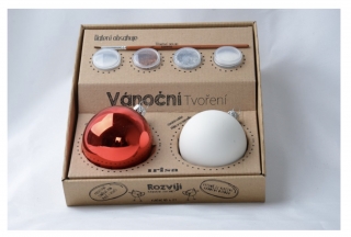 Ozdoby Vánoce diy sada - bílá matná/ červená