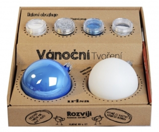 Ozdoby Vánoce diy sada - sv.modrá/bílá matná