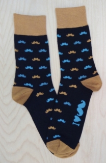 Ponožky bavlněné Knírky, vel.42-45