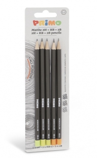 Tužky grafitové - sada 5ks (1 x 2H, 2 x HB, 2 x 2B)